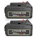 PENGJBATTER 2 Packs 6.0Ah Replace Battery for DeWalt 20V Battery, High-Capacity Lithium Baterias Compatible with DeWalt 20V Max Battery DCB206 DCB205 DCB207 & 20 Volt DCF/DCD/DCG Series Power Tools - 