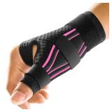 FREETOO Trigger Finger Splint for Thumb, Thumb Brace Right Hand or Left Hand for Arthritis Pain and Support, Thumb Spica Splint, Thumb Stabilizer for Tendonitis, Sprain Fits Palm 6.2''-7.5'' XS Pink -