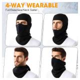 WTACTFUL Balaclava Ski Mask for Men Neoprene Fleece Face Mask Men Cover for Women Cold Weather Winter Warm Breathable Windproof Thermal Ski Masks for Skiing Snowboarding Snowmobile Motorcycle Black - 