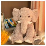 UBABER 19.2 Inch Large Elephant Stuffed Animals,Clever Elephant Plush Toy for Kids, for Girls and Women,Super Soft Room Decoration(Gray). - Retail: $27