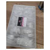 UNA GELLA Almond Gel Nail Tips, 504PCS Pre Etched Clear Fake Nails Tips Medium Almond Shape - 12 Sizes Full Cover Soft Acrylic Press On Nail Extensions No C Curve Gift for Diy at Home - Retail: $10