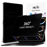 Peslv 4-Way Magnetic Privacy Screen for iPad Pro 11 Inch M4/M5 [2024/2025 5th/6th Gen], 360 Removable Anti Blue Light Glare Spy Filter, High Sensitive Bubble-Free Black Security Screen Protector - Ret