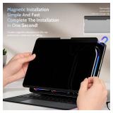 Peslv 4-Way Magnetic Privacy Screen for iPad Pro 11 Inch M4/M5 [2024/2025 5th/6th Gen], 360 Removable Anti Blue Light Glare Spy Filter, High Sensitive Bubble-Free Black Security Screen Protector - Ret