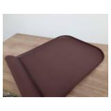 SMILOOL Silicone Pet Feeding Mat with Raised Edge for Food and Water, Dog Bowl Mats, Cat Bowls Placemat with High Lip for Floor Waterproof, Rubber Tray for Cats and Dogs 19 x 12 x0.7 Dark Brown - Reta