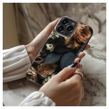 DEENAKIN for iPhone 13 Pro Case - Wireless Charging Compatible - Dual-Layer Hard Shell & Silicone Cover - Protective Phone Case with Trendy Cute Designs for Women - Vintage Rose Elegance - Retail: $17