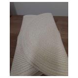 Floroom 15 Inch Round Braided Placemats Set of 4, Washable Heat Resistant Cotton Polyester Circle Place Mats for Kitchen Dining Table - Ivory Cream - Retail: $10