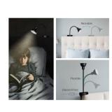 Solfres Innovative Design Rechargeable Headboard Reading Light. No Drilling Book Light for Bedtime Reading. Dimmable LED Lamp with Bulb. Movable & Flexible, Black - Retail: $33