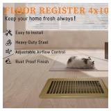 TWO PACK 4\' x 10\' Floor Register Floor Vent Covers for Home Heavy Duty Metal Air Floor Vent Covers Brown with Rust Proof Finish and Adjustable Knob for Home Floor Wall Ceiling - Retail: $24
