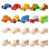 Beeveer 20 Pcs Unfinished Wooden Cars DIY Toys, Paintable Wood Toy Cars Crafts to Paint for Students Home Activities Family Time Handicraft Projects Party Favors - Retail: $21