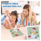 Leixonl Diamond Art Kits for Kids with Framed (7 in) Cartoon Animals DIY Gem Art Painting - Arts & Crafts Gifts for Beginners & Teens (1p-6 in Snow Man) - Retail: $10