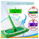 KEEPOW Reusable Wet Pads Refills Compatible with Swiffer Sweeper Mop, Dry Sweeping Cloths, Microfiber Wet Mopping Cloths for Hardwood Floor Cleaning, 6 Pack (Mop is Not Included) - Retail: $6