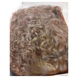 GORGIUS Veralux Blend Human Hair Curly Wig with Bangs Cinnamon Brown Shaggy Curl Glueless Bang Wig with True Scalp Upgraded with Natural Human-Hair-Like Premium Synthetic Fiber - Retail: $60