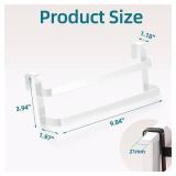CHIKESI Double Layer Over Cabinet Towel Bar Holder, 2-Pack Stainless Steel Towel Bar for Hanging 2 Towels, Over The Door Towel Rack for Kitchen and Bathroom, Space-Saving Towel Hanger (White) - Retail