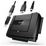 SATA to USB 3.0 Adapter - External Hard Drive Reader Recovery Converter for Universal 2.5\' 3.5\' HDD SSD Optical Drive, 2.5/3.5 Inch SATA IDE Hard Drive Adapter Transfer Kit Included Power 12V 2A - R