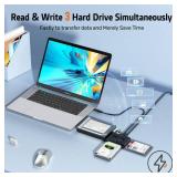 SATA to USB 3.0 Adapter - External Hard Drive Reader Recovery Converter for Universal 2.5\' 3.5\' HDD SSD Optical Drive, 2.5/3.5 Inch SATA IDE Hard Drive Adapter Transfer Kit Included Power 12V 2A - R
