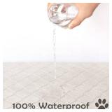 fuguitex Waterproof Dog Blanket Bed Cover Dog Crystal Velvet Moroccan Fuzzy Cozy Plush Pet Blanket Throw Blanket for Couch Sofa(52 * 82 inch, Cream+Beige) - Retail: $28