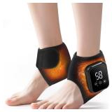 2PCS Cordless Ankle Heating Pads, Ankle Massager with Heat FSA Eligible Items List, Rechargeable Heated Foot Brace Wrap, 3 Vibration and Heating Modes, Auto Shut Off - Retail: $40