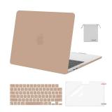 MOSISO Compatible with MacBook Air 13 inch Case 2026 2025 2024 2023 2022 M4 A3240 M3 A3113 M2 A2681,Plastic Hard Shell&Keyboard Cover&Screen Film&Pouch for MacBook Air 13.6 inch Case, Bronze Brown - R