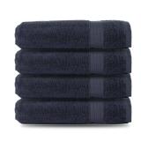 Textila Bath Towels - 30x60 Inch 100% Cotton Towels, Super Soft, Highly Absorbent & Lightweight - Ideal for Everyday Use, Spa & Hotel (Dark Grey - Pack of 4)