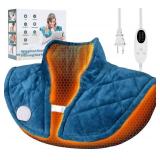 2.5 Lbs Weighted Heating Pad for Neck and Shoulders, Electric Heating Pad, 5 Heat Settings, 4 Auto-Off Timers, Ideal Gift for Mom, Dad, Soft Flannel Machine-Washable - Retail: $3,587