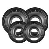 4 Pack Black Cooktop Drip Pans, Compatible with GE Hotpoint Stove. Include 2 Pcs 6'' Range Replacement Drip Pans and 2 Pcs 8 '' Burner Drip Pans for Electric Stove Top - Retail: $22