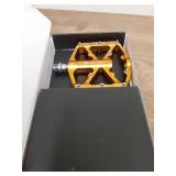 Bike Pedals 9/16 Inch - Bicycle Pedals with Reflectors - 3 Sealed Bearings MTB Pedals Wide Platform Pedals for Mountain Bike, BMX, Road Bike Pedals (Gold) - Retail: $27