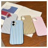 Jmltech Magnetic for iPhone 17 Case Striped Phone Case Cute Women Girly Trendy Compatible with MagSafe,Shockproof Slim Soft TPU and Hard Back Protective Cover Pink Green - Retail: $12