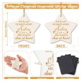 Cunhill 3 Pieces Sister Gift Christmas Ornament 2025 Star Shape with Rope Ceramic Tree Friendship Ornaments for Sister and Women Christmas Birthday Gift - Retail: $20,369