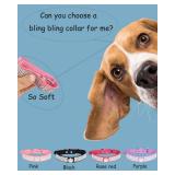 Bling Dog Collar for Small Medium Dogs, Crown Rhinestone Dog Collars for Girl and boy Dog, Diamond Puppy Collars, Adjustable Leather Suede SOFE Cat Collar (S(10.6\'-13\'/27CM-33CM), Pink) - Retail: $7