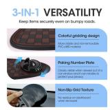 Multifunction Car Anti-Slip Mat Exclusive Phone Holder, Rotatable Car Phone Holder Dashboard Pad with Temporary Parking Number, Huge Capacity for Phones, Keys and Sunglasses (Black+Brown) - Retail: $1