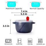 Adewnest Ceramic Soup Bowl with Lid & Handle: 32 oz Large Kitchen Container for French Onion Meal Prep Cereal Ramen Oatmeal Dorm Living Single Serve Dinner Work Lunch Food Storage - Navy 1 PCS - Retai