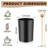 100 PCS Coffee Stirrer and Holder Set 6 inch Wooden Coffee Stirrers with Round Ends Disposable Coffee Stir Sticks Beverage Stirrer Sticks Plastic Drink Stirrer Holder for Cafe Drink Stations Bar - Ret