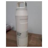 MARKED ON OUTSIDE SEE PHOTOS STANLEY IceFlow Cap and Carry Water Bottle 36 oz | Wide Mouth Twist Lid | Lightweight and Leakproof for Travel and Sports | Insulated Stainless Steel | BPA-Free | Cream Gl