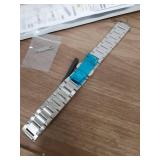 BINLUN Thick Stainless Steel Watch Band Metal Heavy Polished Matte Brushed Finish Watch Strap Replacement for Men Women 16mm/18mm/20mm/21mm/22mm/23mm/24mm/26mm(Polished Silver,20mm) - Retail: $21