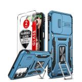 LeYi for Phone Case Galaxy A17/A16-5G: A17 5G Screen Protector [2 Packs], Galaxy A16 5G Phone Case with Magnetic Kickstand, Military-Grade Protective de TelÃ©fono A16/A17 4G for Women Men, Light Blu