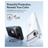 ESR for iPhone Air Case with Stash Stand, Camera Control Cover Compatible with MagSafe, Military-Grade Drop Protection Magnetic Phone Case for iPhone 17 Air, Scratch-Resistant Back Cover,Clear Black -