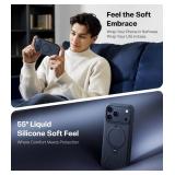 TORRAS Q3 Silicone 360 Spin for iPhone 17 Pro Case with Stand, Fit for MagSafe, Magnetic Ring Kickstand with Camera Control, Liquid Silicone Rubber Soft Phone Case for iPhone 17 Pro 6.3'', Deep Blue -