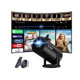 ãProjector 2026 UpgradedãMini Projector with WiFi 6 and Bluetooth 5.2 Support 4K 1080P Auto Keystone 270Â° Rotatable Projector Portable Compatibile with HDMI/TV Stick/Memory Stick/Laptop-B