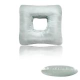 Yuibthr Ear Piercing Pillow for Side Sleepers with Ear-Shaped Hole for Ear Pain, Reversible Satin & Cotton Washable and Adjustable Ergonomic Ear Guard Protector for Side Sleeping (Square) - Retail: $1