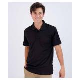 Real Essentials 3 Pack: Men's Short Sleeve Golf Polo Casual Workout Sports Cool Moisture Wicking Collared Shirt, Set D, Medium - Retail: $30