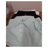 Real Essentials 3 Pack: Men's Short Sleeve Golf Polo Casual Workout Sports Cool Moisture Wicking Collared Shirt, Set D, Medium - Retail: $30