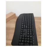 MISSING RECIEVER Ergonomic Keyboard and Mouse Combo, Full Size Cordless Computer Keyboard with Palm Wrist Rest Ergonomic Mouse for Windows Computers Laptops - Black - Retail: $36
