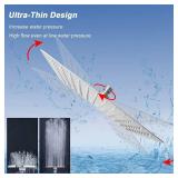 NearMoon Rain Shower Head, High Flow Stainless Steel Square Rainfall Shower, High Pressure Design, Awesome Shower Experience Even At Low Water Flow (10 Inch, Brushed Nickel) - Retail: $25