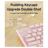 SEE PHOTO FOR MOUSE DESIGN SEUNKWANG V3 Wireless Keyboard and Mouse with Single Backlit, Metal Panel, Bluetooth/2.4G Rechargeable Computer Keyboard and Mouse Combo Silent Lighted Full Size Cute Keyboa