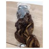 ZQIAN BEAUTY 12 Inch Ponytail Extension - Soft Curly Pony Tails Hair Extensions, Claw Clip Ponytail Extension, Synthetic Natural Hair Extensions Ponytail (Color: Brown with Golden Highlights) - Retail