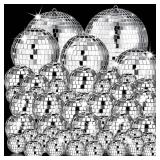 54 Pcs Mini Silver Disco Balls - Hanging Mirror Ornaments for Party, Wedding, Christmas Supplies - Retail: $29