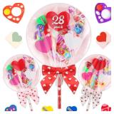 Deerher Valentines Day Gifts for Kids - 28 Pack Giant Colorful Stationery Set with Valentine's Cards for School Classroom Class Party Favor - Valentine Gift Exchange for Boys Girls Toddler - Retail: $