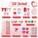 Deerher Valentines Day Gifts for Kids - 28 Pack Giant Colorful Stationery Set with Valentine's Cards for School Classroom Class Party Favor - Valentine Gift Exchange for Boys Girls Toddler - Retail: $