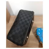 ALEXTINA Large Capacity Travel Cosmetic Bag - Portable Makeup Bags for Women Travel Toiletry Bag Waterproof Leather Checkered Makeup Organizer Bag, Roomy Cosmetic Bag for Women and Girls, Black - Reta