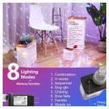 LYHOPE 12ft x 5ft 360 LED Christmas Net Lights, 8 Modes Low Voltage Mesh Christmas Decorative Lights for Xmas Trees, Bushes, Wedding, Garden, Outdoor, Indoor Decor (Multi-Color) - Retail: $22